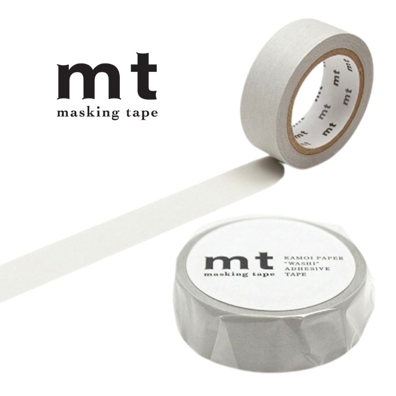 MT Basic Washi Tape in Pastel Pearlgray 7m — MT Tape washi tape — decorative Japanese paper tape for journaling and craft, at Cityluxe Singapore