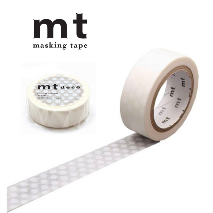 MT Deco Washi Tape in Dot White — MT Tape washi tape — decorative Japanese paper tape for journaling and craft, at Cityluxe Singapore