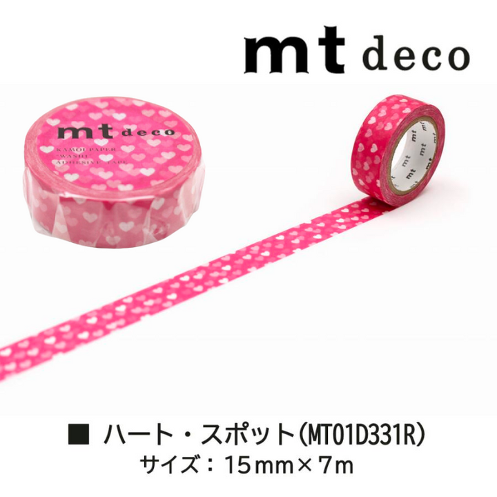 MT Deco Washi Tape in Heart Spot — MT Tape washi tape — decorative Japanese paper tape for journaling and craft, at Cityluxe Singapore
