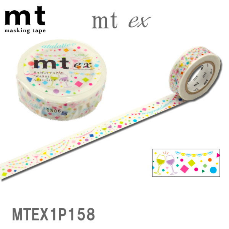 MT EX Washi Tape in Cheers — MT Tape washi tape — decorative Japanese paper tape for journaling and craft, at Cityluxe Singapore