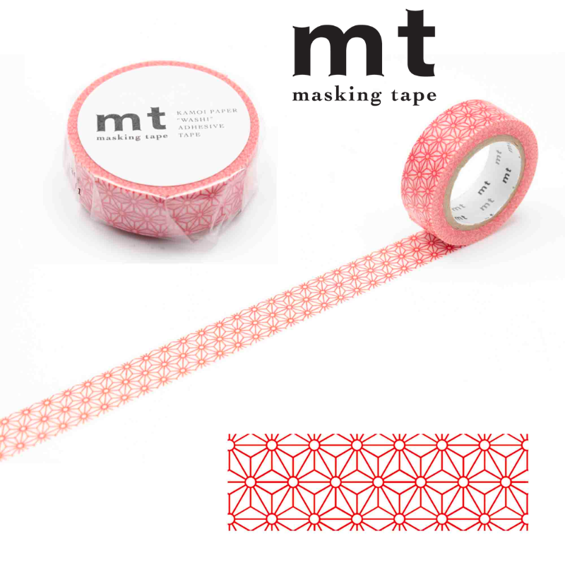 MT Deco Washi Tape in Asanoha Shuaka — MT Tape washi tape — decorative Japanese paper tape for journaling and craft, at Cityluxe Singapore