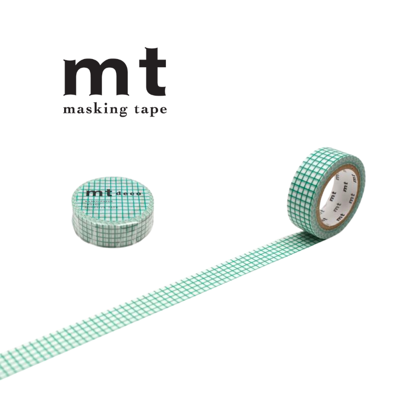 MT Deco Washi Tape in Hougan Emerald — MT Tape washi tape — decorative Japanese paper tape for journaling and craft, at Cityluxe Singapore