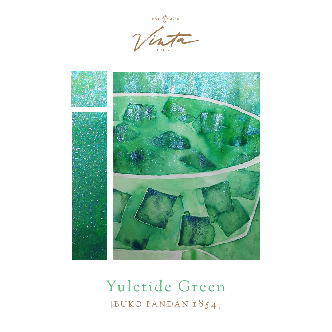 Vinta Inks Holiday Collection 30ml Bottled Ink - Yuletide Green (Buko Pandan 1854) — cap detail