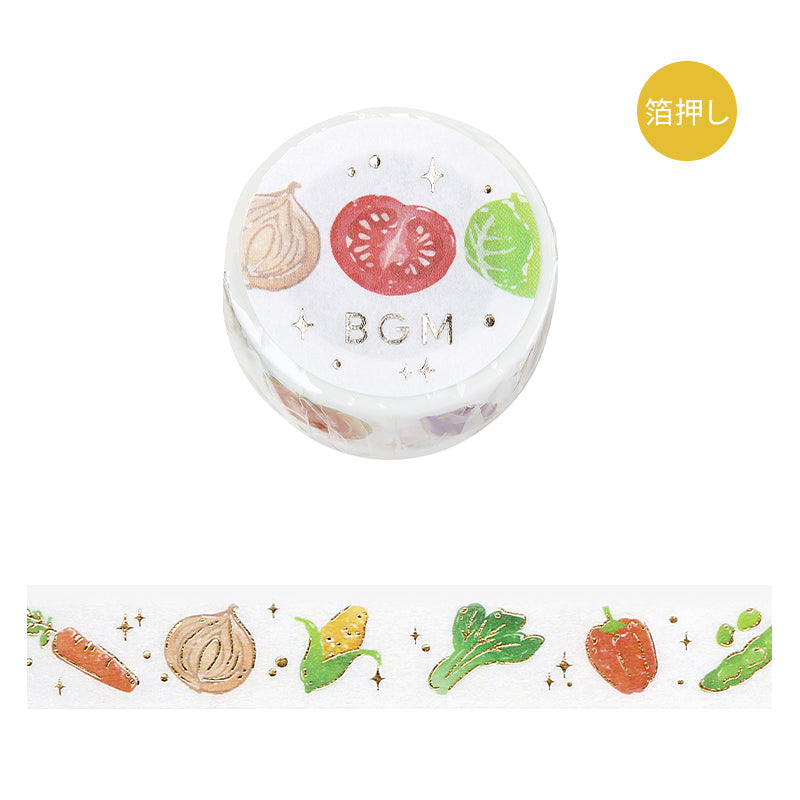 BGM Foil Stamping Masking Tape: Life - Vegetables — roll front