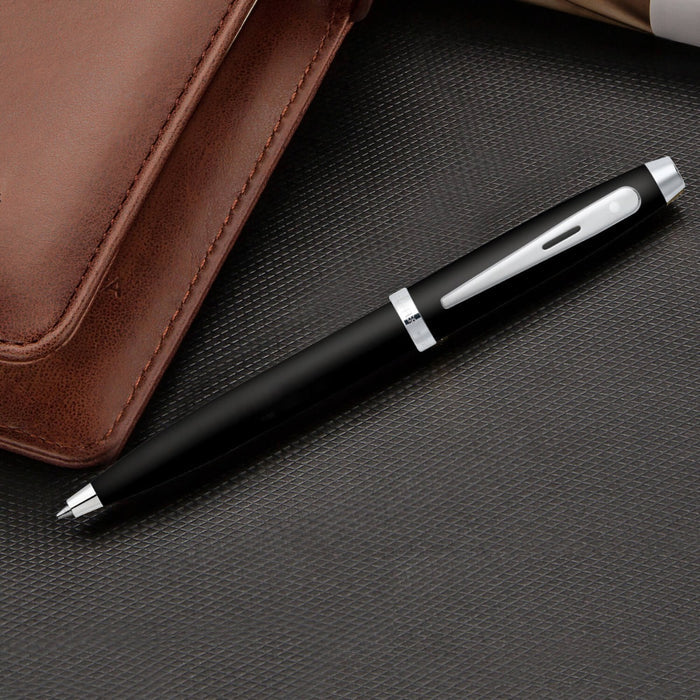 Sheaffer 100 E9317 Matte Black With Chrome Trims  Ballpoint Pen (WW30) — Sheaffer ballpoint pen — reliable smooth-writing everyday pen, at Cityluxe Singapore