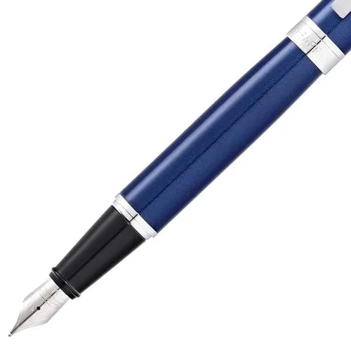 Sheaffer 300 E9341 Glossy Blue with Chrome Trims Fountain Pen  (WW30) — Sheaffer fountain pen — precision nib writing instrument, at Cityluxe Singapore stationery store