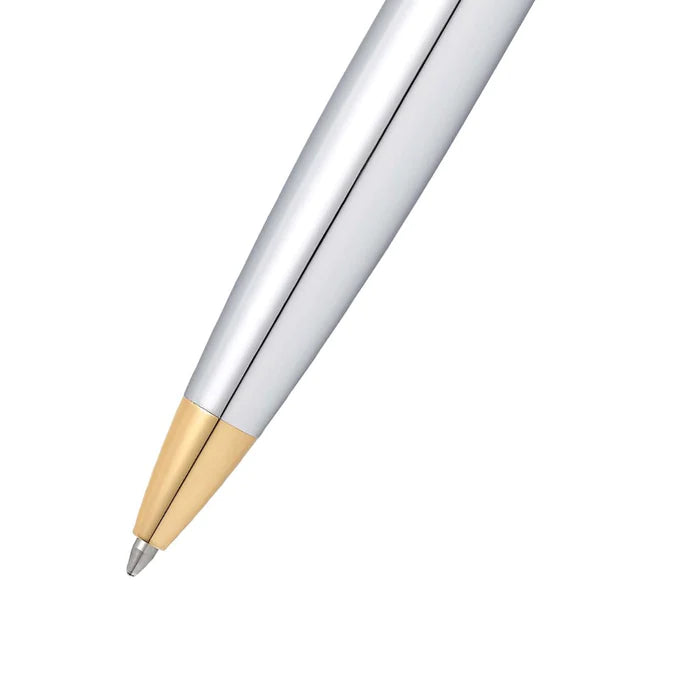 Sheaffer 300 E9342 Bright Chrome With Gold Trims Ballpoint Pen (WW30) — Sheaffer ballpoint pen — reliable smooth-writing everyday pen, at Cityluxe Singapore