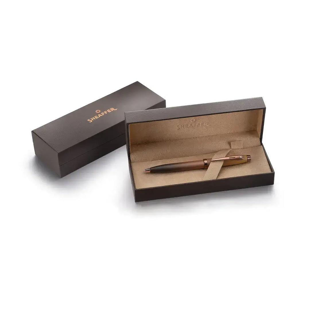 Sheaffer 100 E9374 Coffee Edition With PVD  Trims Ballpoint Pen (WW30 Coffee) — Sheaffer ballpoint pen — reliable smooth-writing everyday pen, at Cityluxe Singapore