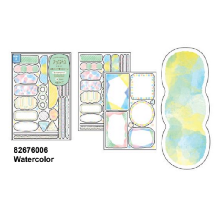 Midori Yuru Log Sticker (2 Sheets) - Watercolor — flat lay