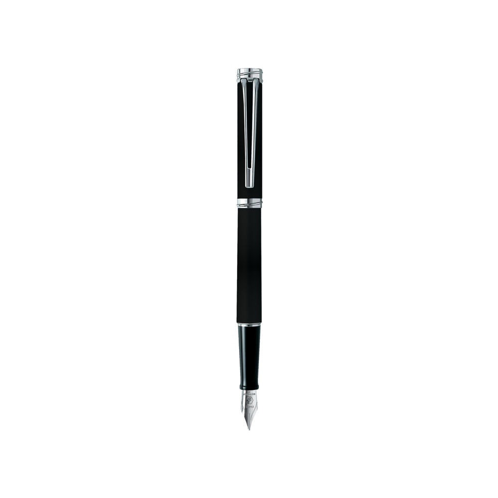 Waterman Harmonie Black CT Fountain Pen - Fine (FPD 2024) — uncapped with cap posted
