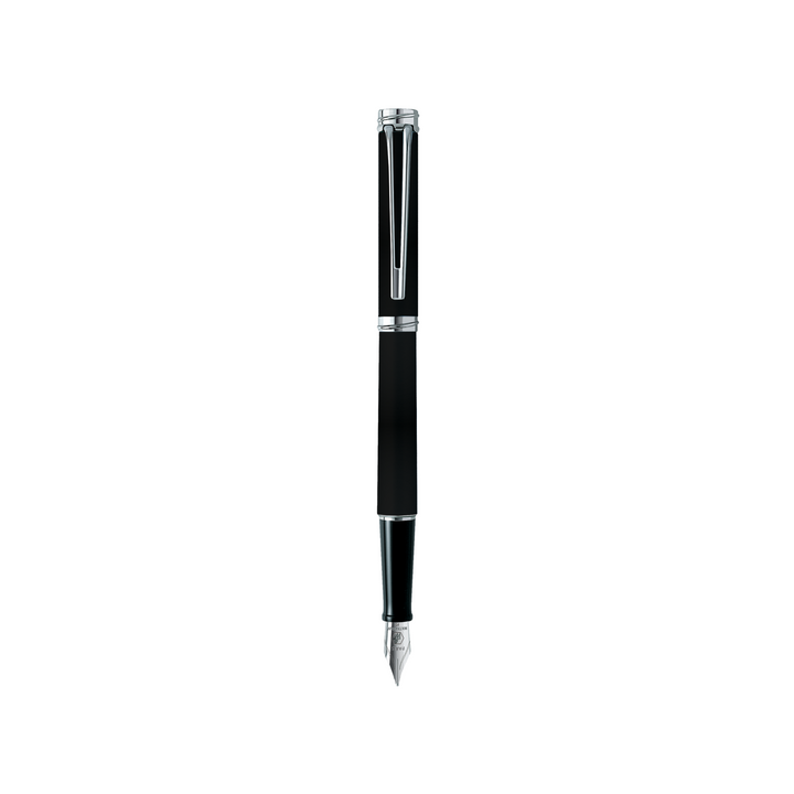 Waterman Harmonie Black CT Fountain Pen - Fine (FPD 2024) — uncapped with cap posted