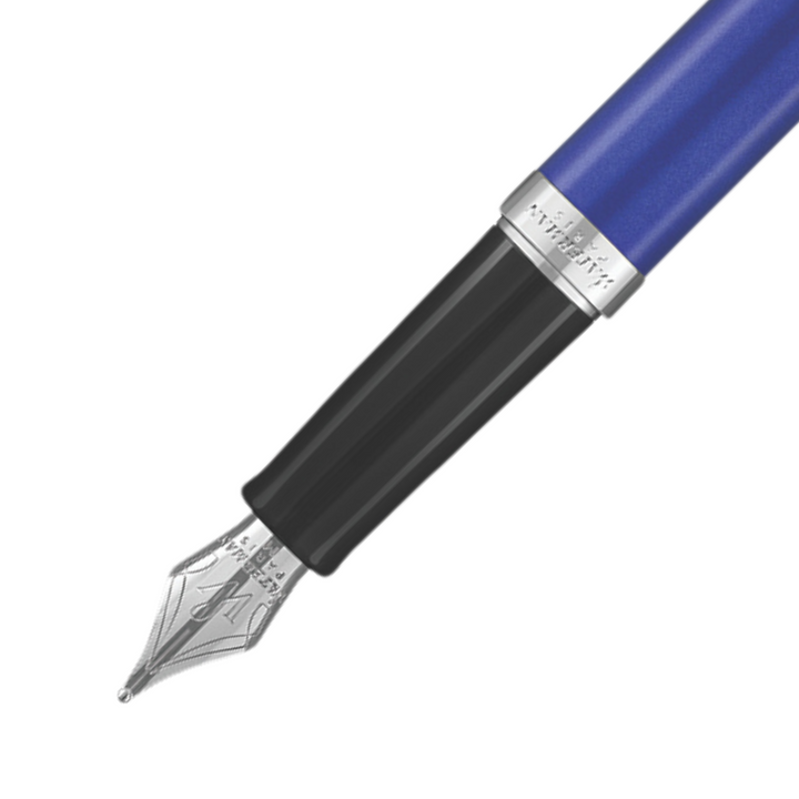 Waterman Hemisphere 18 Deluxe Blue Wave Fountain Pen - Medium — nib close-up