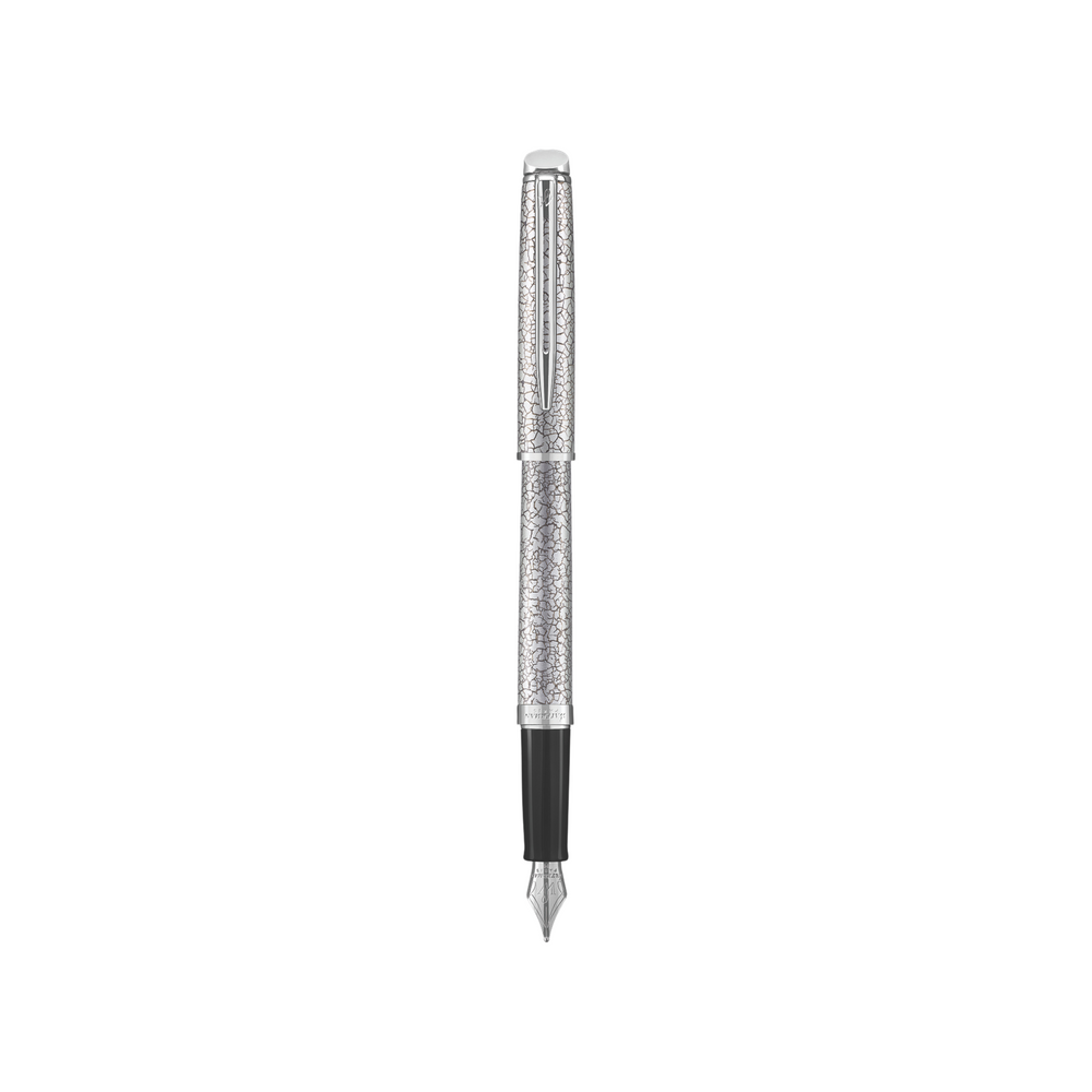 Waterman Hemisphere 18 Deluxe Cracked Fountain Pen - Medium — uncapped with cap posted
