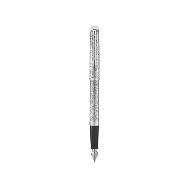 Waterman Hemisphere 18 Deluxe Cracked Fountain Pen - Medium — uncapped with cap posted