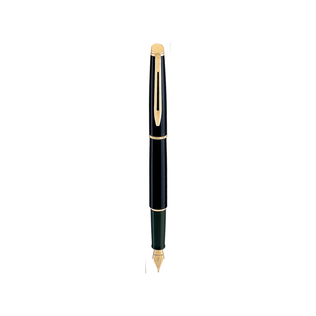 Waterman Hemisphere Lacquer 2 Plain Black GT Fountain Pen in Fine — Waterman fountain pen — precision nib writing instrument, at Cityluxe Singapore stationery store