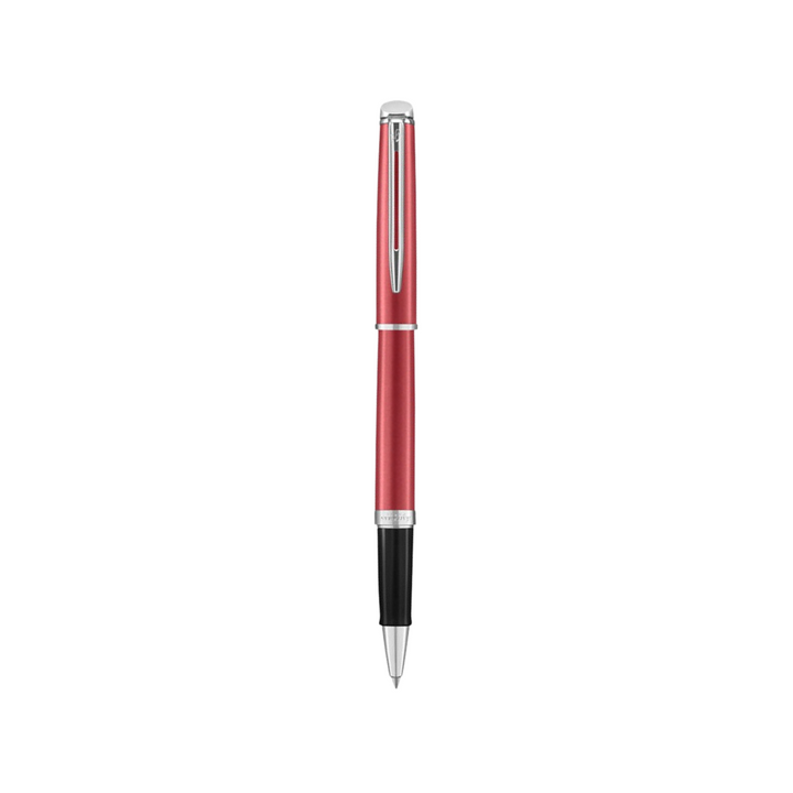 Waterman Hemisphere18 Coral Pink Ballpoint Pen — uncapped with cap posted