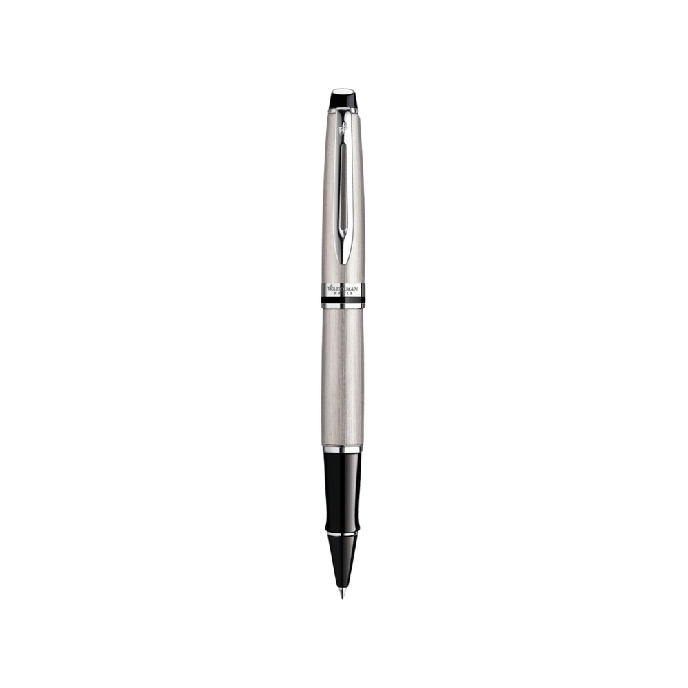 Waterman Expert3 Stainless Steel CT Rollerball Pen — uncapped with cap posted