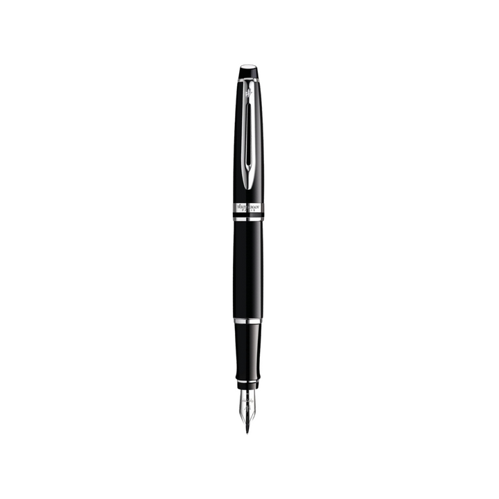 Waterman Expert3 Laque Black CT Fountain Pen — uncapped with cap posted