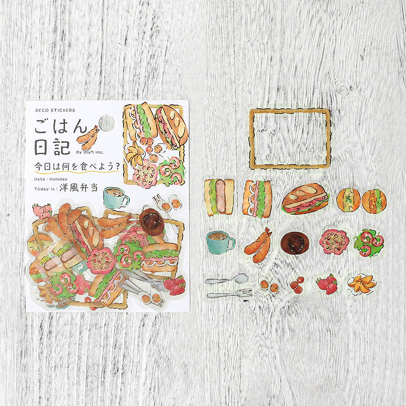 BGM Foil Stamping Clear Seal: Food Diary - Western Style Bento — close-up