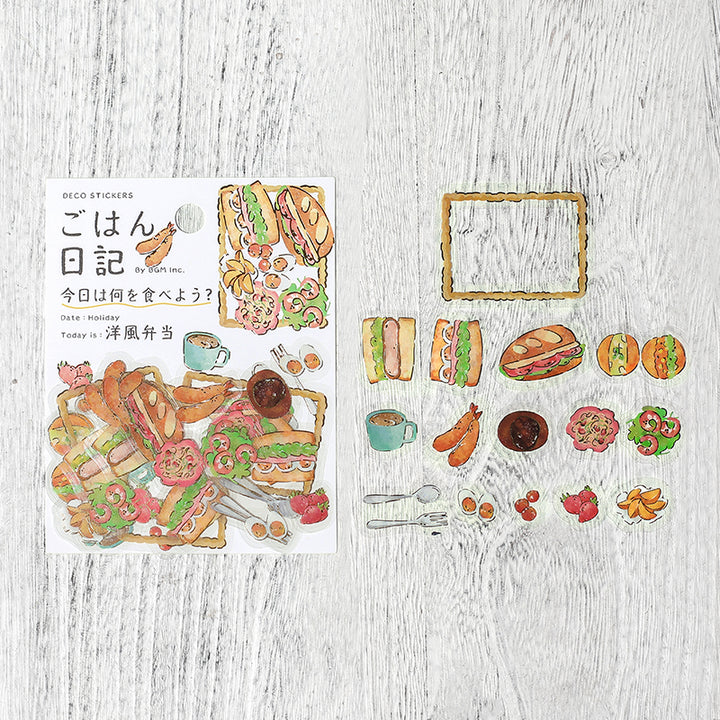 BGM Foil Stamping Clear Seal: Food Diary - Western Style Bento — close-up