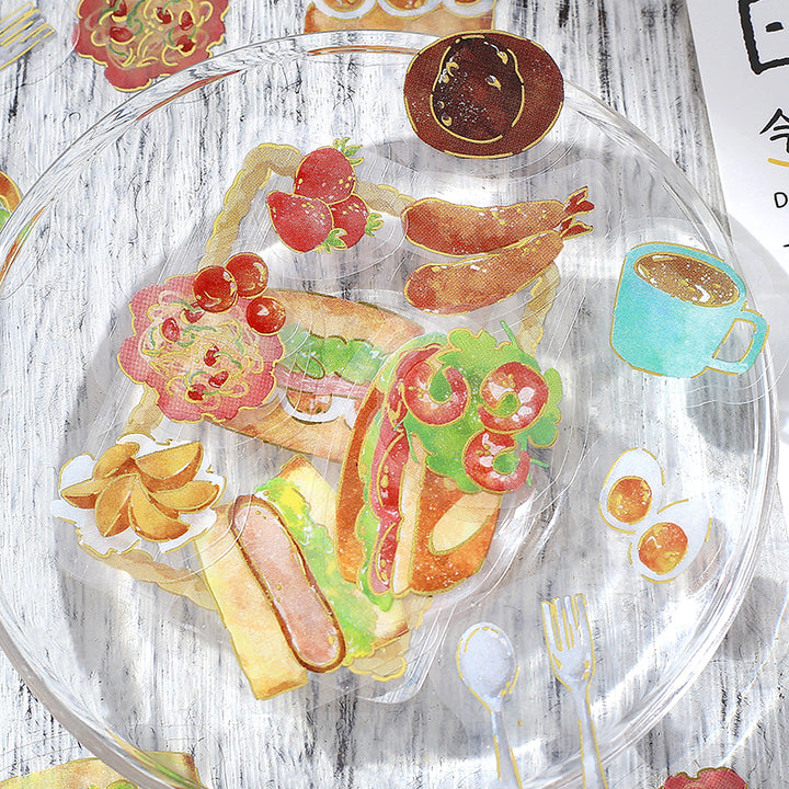 BGM Foil Stamping Clear Seal: Food Diary - Western Style Bento — angle view