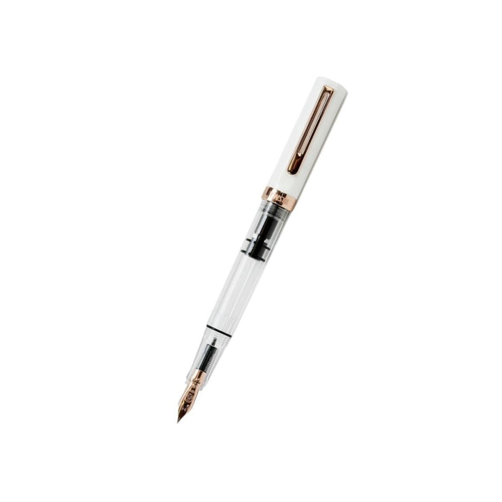 TWSBI ECO Fountain Pen in White with Rose Gold Trim — TWSBI fountain pen — precision nib writing instrument, at Cityluxe Singapore stationery store