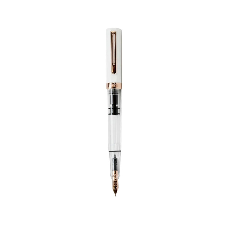 TWSBI ECO Fountain Pen in White with Rose Gold Trim — TWSBI fountain pen — precision nib writing instrument, at Cityluxe Singapore stationery store