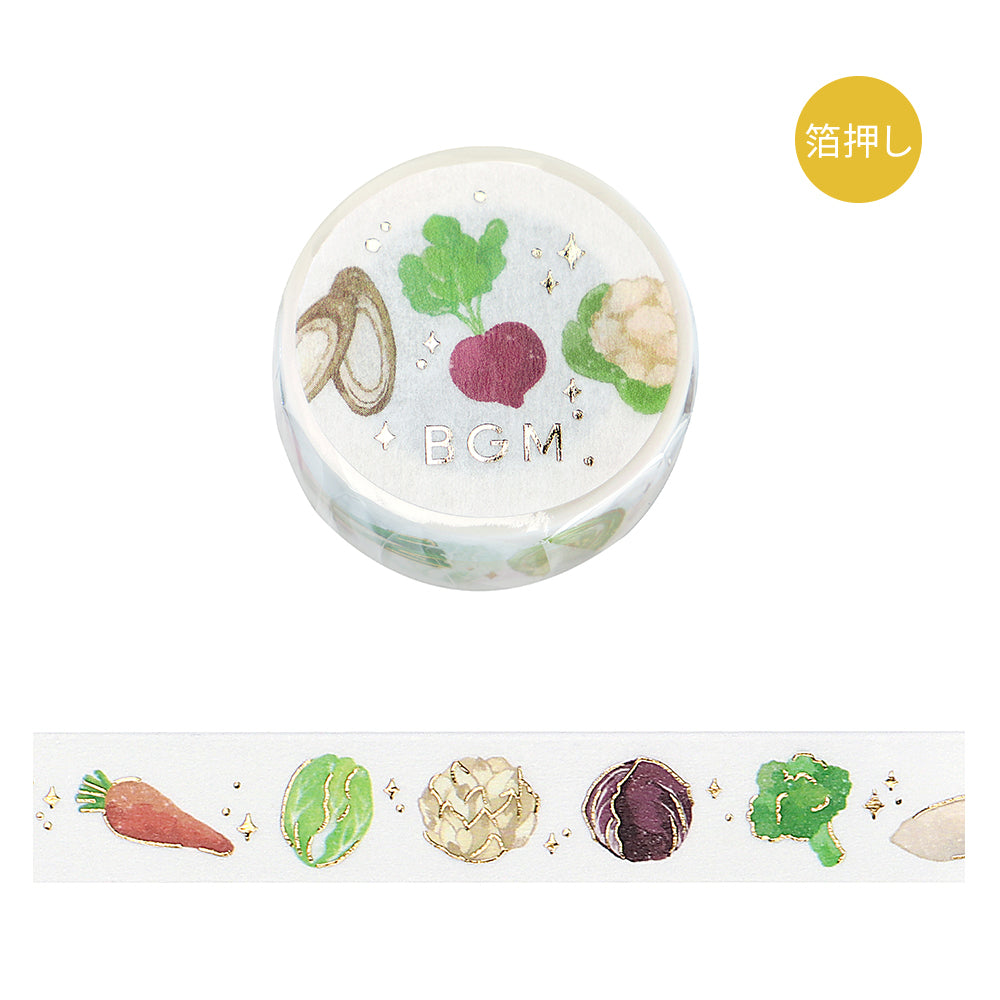 BGM Foil Stamping Masking Tape - Winter Vegetables — roll front