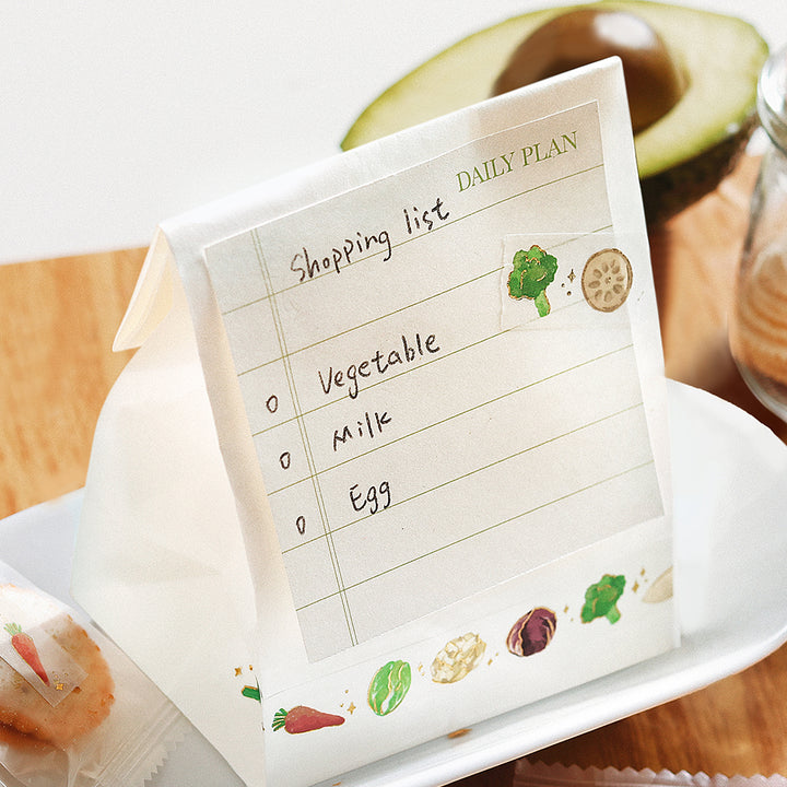 BGM Foil Stamping Masking Tape - Winter Vegetables — with packaging