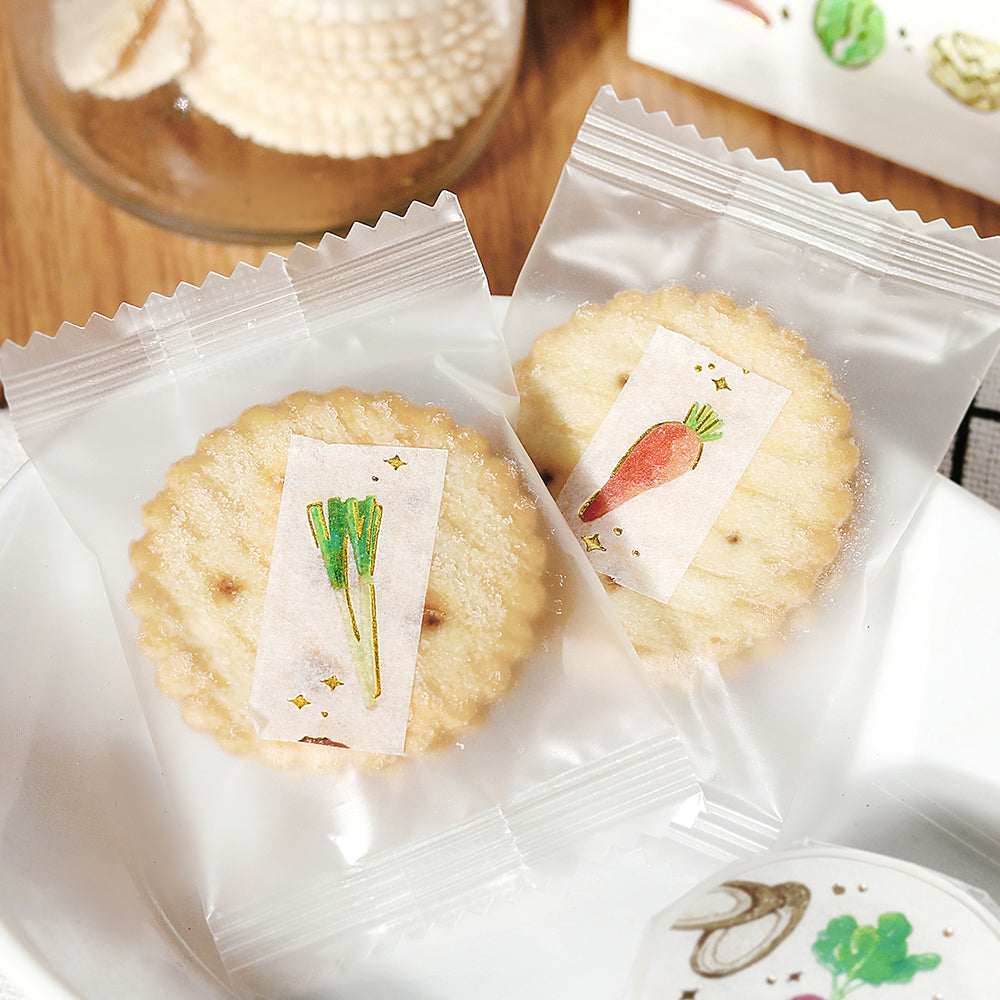 BGM Foil Stamping Masking Tape - Winter Vegetables — applied on surface
