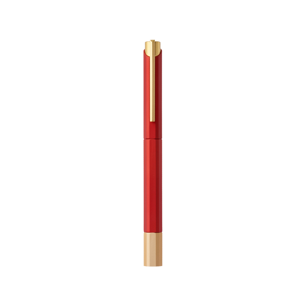 Ystudio Glamour Evolve-Bihex Rollerball Pen Marsala — Ystudio rollerball pen — fluid gel ink writing instrument, at Cityluxe Singapore