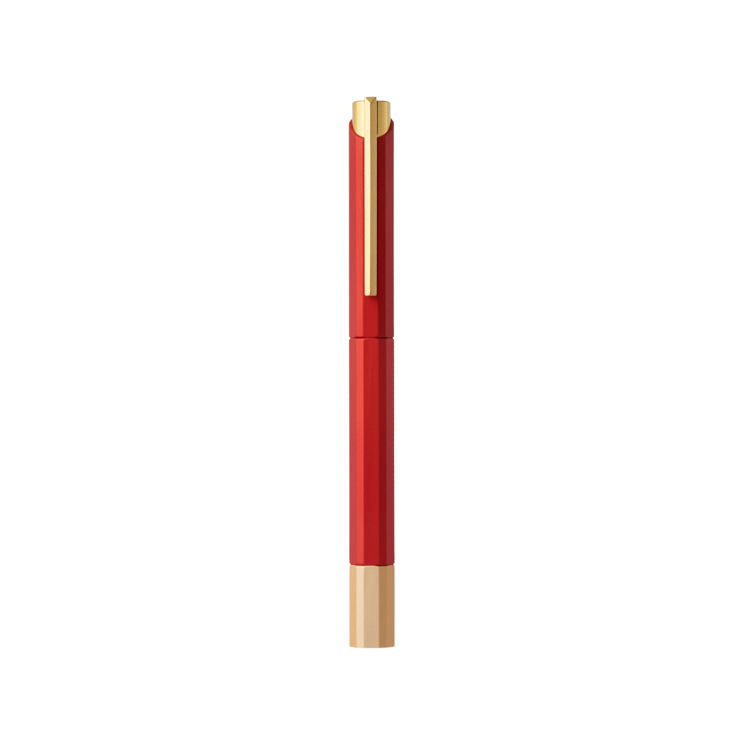 Ystudio Glamour Evolve-Bihex Rollerball Pen Marsala — Ystudio rollerball pen — fluid gel ink writing instrument, at Cityluxe Singapore