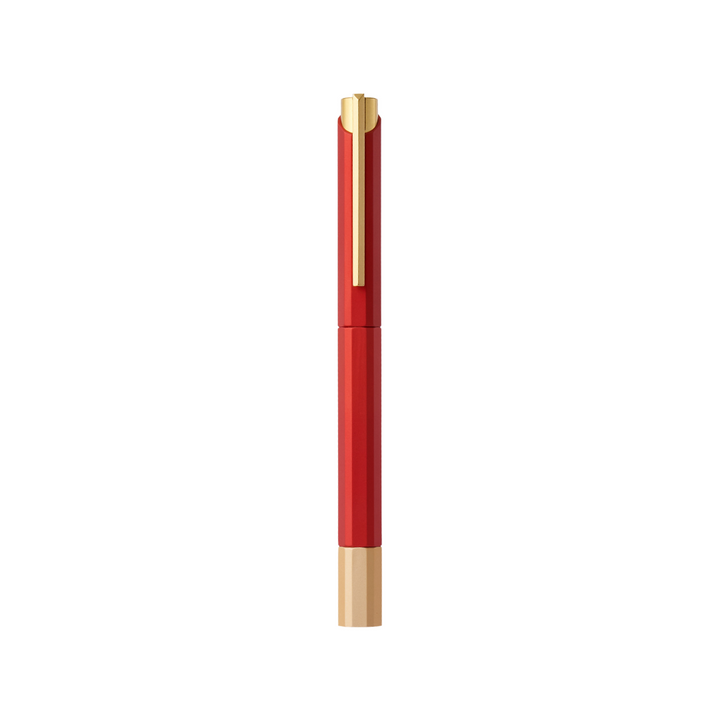 Ystudio Glamour Evolve-Bihex Rollerball Pen Marsala — Ystudio rollerball pen — fluid gel ink writing instrument, at Cityluxe Singapore