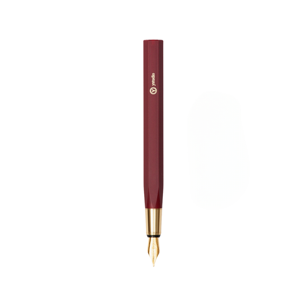 Ystudio Resin Fountain Pen Red Medium — Ystudio fountain pen — precision nib writing instrument, at Cityluxe Singapore stationery store