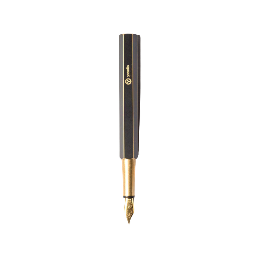 Ystudio Brassing Portable Fountain Pen Fine — Ystudio fountain pen — precision nib writing instrument, at Cityluxe Singapore stationery store