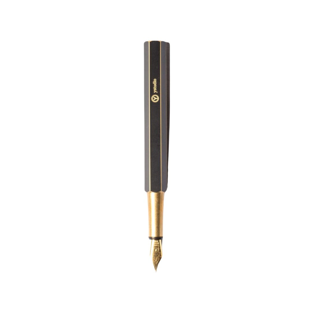 Ystudio Brassing Portable Fountain Pen Fine — Ystudio fountain pen — precision nib writing instrument, at Cityluxe Singapore stationery store