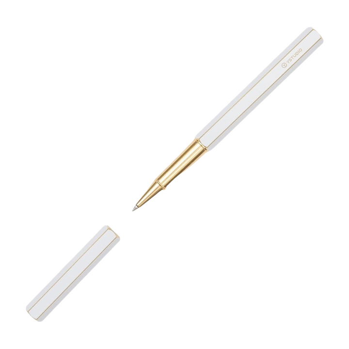 Ystudio Classic Revolve Rollerball Pen - White — with packaging