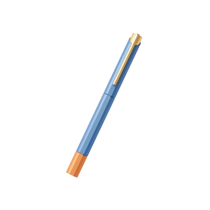 Ystudio Glamour Evolve-Bihex Rollerball Pen Blue Gin — Ystudio rollerball pen — fluid gel ink writing instrument, at Cityluxe Singapore