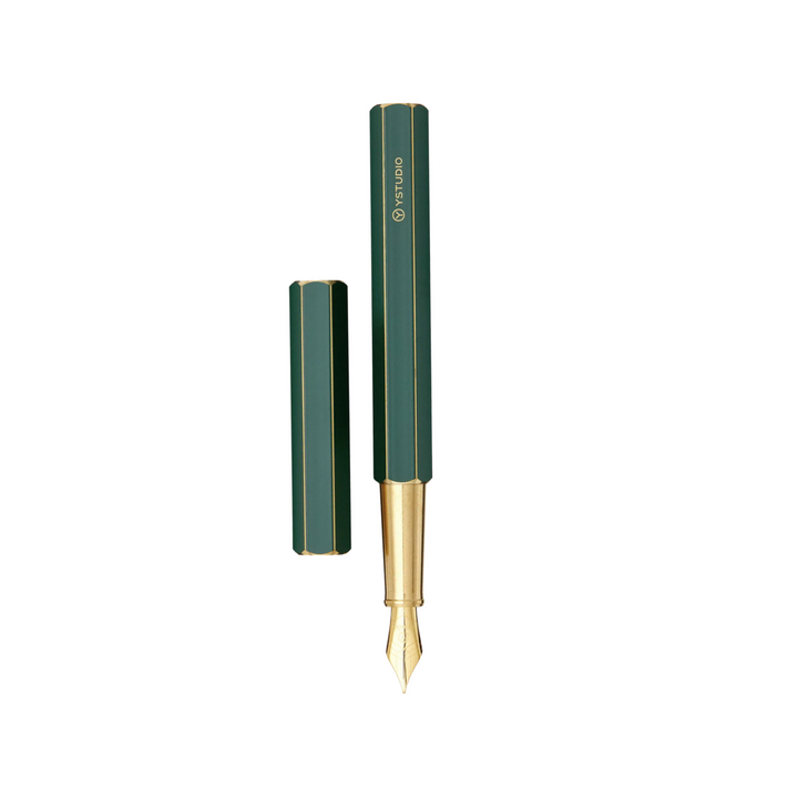 Ystudio Classic Revolve Fountain Pen Green — Ystudio fountain pen — precision nib writing instrument, at Cityluxe Singapore stationery store