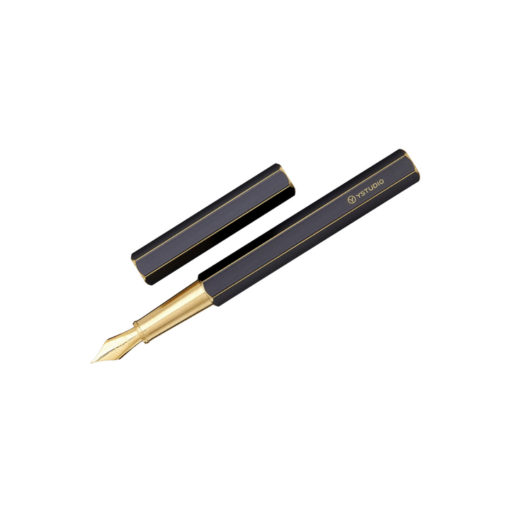 Ystudio Classic Revolve Fountain Pen Black — Ystudio fountain pen — precision nib writing instrument, at Cityluxe Singapore stationery store