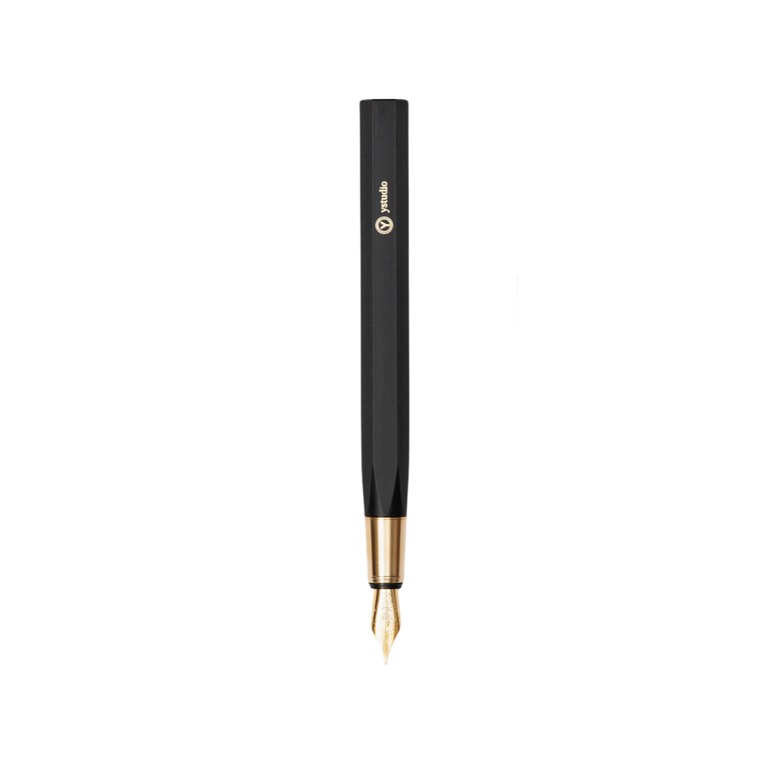 Ystudio Resin Fountain Pen Black Fine — Ystudio fountain pen — precision nib writing instrument, at Cityluxe Singapore stationery store