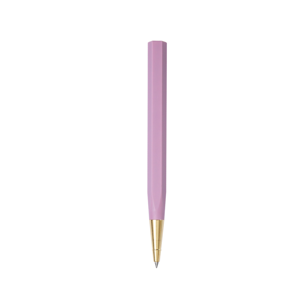 Ystudio Glamour Evolve-Ocean Sustainable Rollerball Pen - Evening Purple — uncapped with cap posted