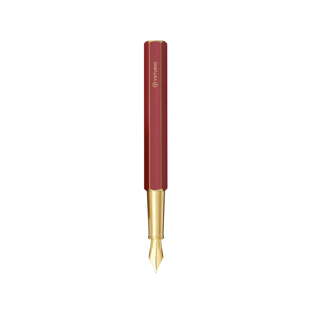 Ystudio Classic Revolve Fountain Pen Red — Ystudio fountain pen — precision nib writing instrument, at Cityluxe Singapore stationery store