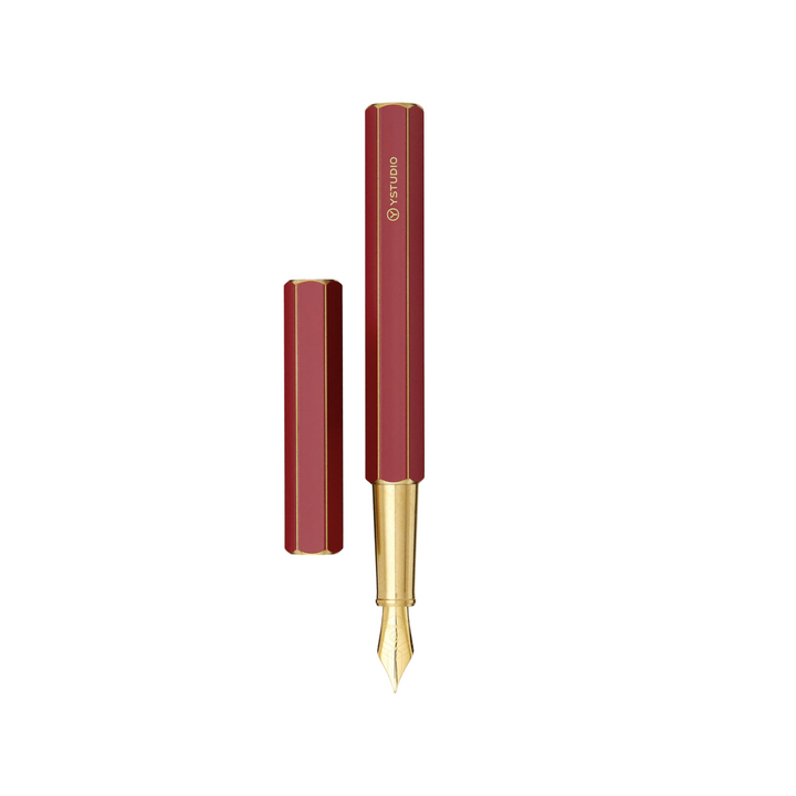 Ystudio Classic Revolve Fountain Pen Red — Ystudio fountain pen — precision nib writing instrument, at Cityluxe Singapore stationery store