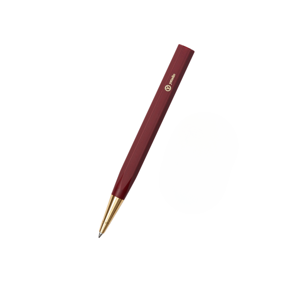 Ystudio Resin Rollerball Pen Red — Ystudio rollerball pen — fluid gel ink writing instrument, at Cityluxe Singapore