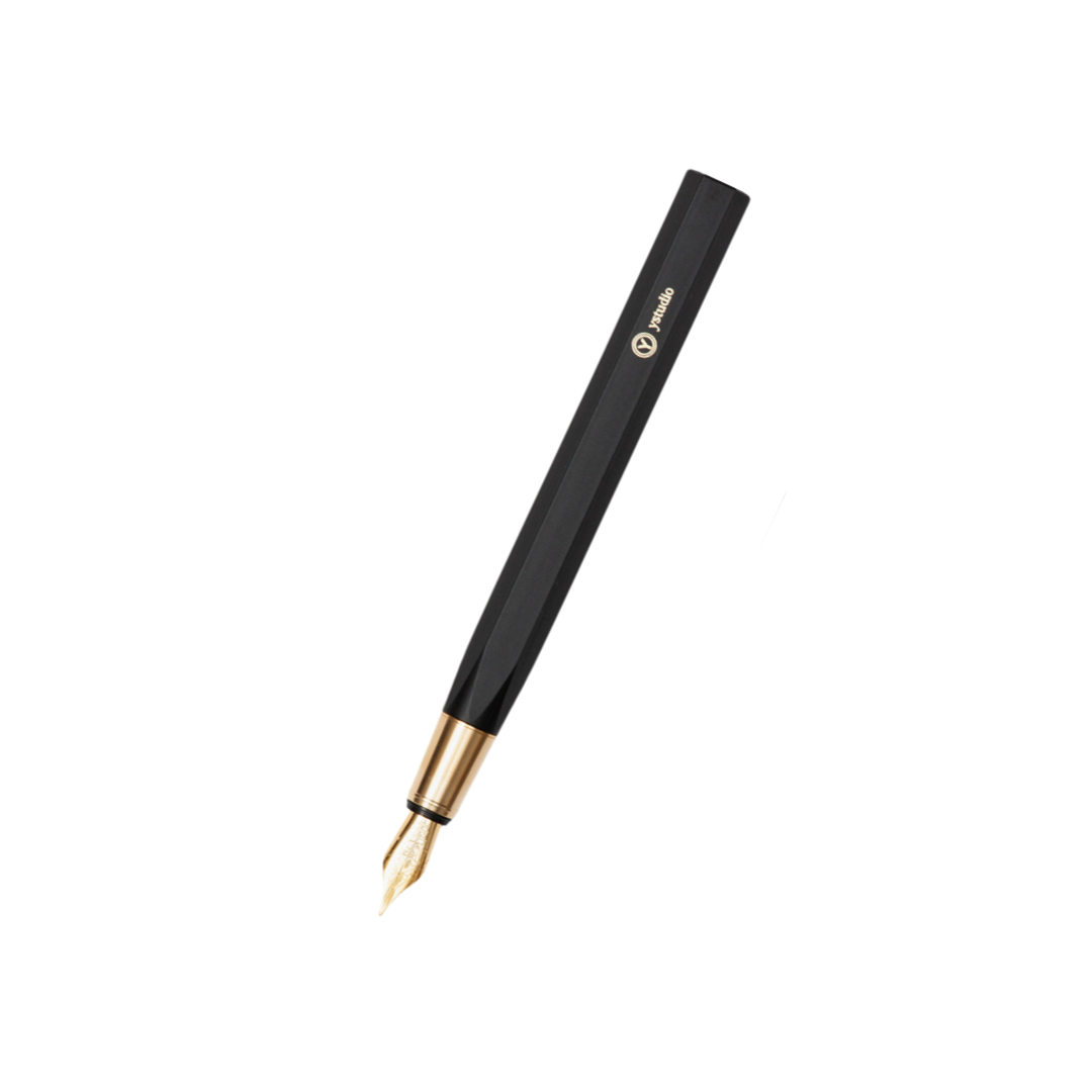 Ystudio Resin Fountain Pen Black Fine — Ystudio fountain pen — precision nib writing instrument, at Cityluxe Singapore stationery store