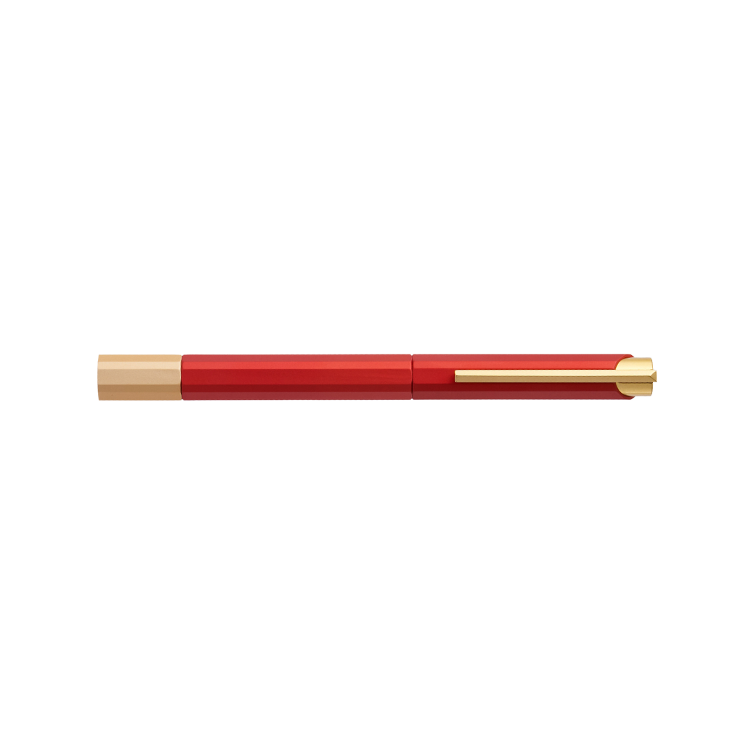 Ystudio Glamour Evolve-Bihex Rollerball Pen Marsala — Ystudio rollerball pen — fluid gel ink writing instrument, at Cityluxe Singapore
