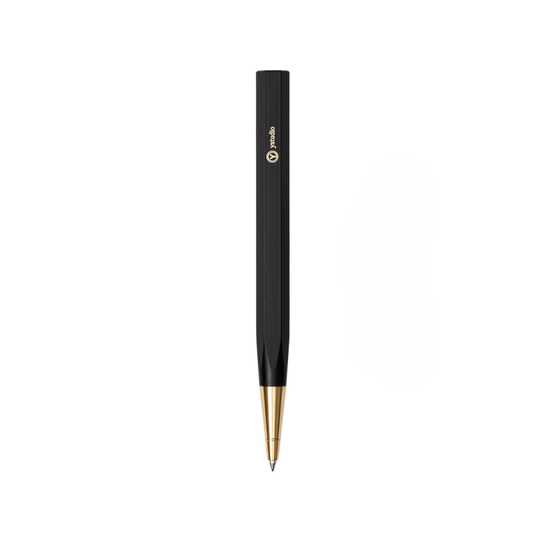 Ystudio Resin Rollerball Pen Black — Ystudio rollerball pen — fluid gel ink writing instrument, at Cityluxe Singapore