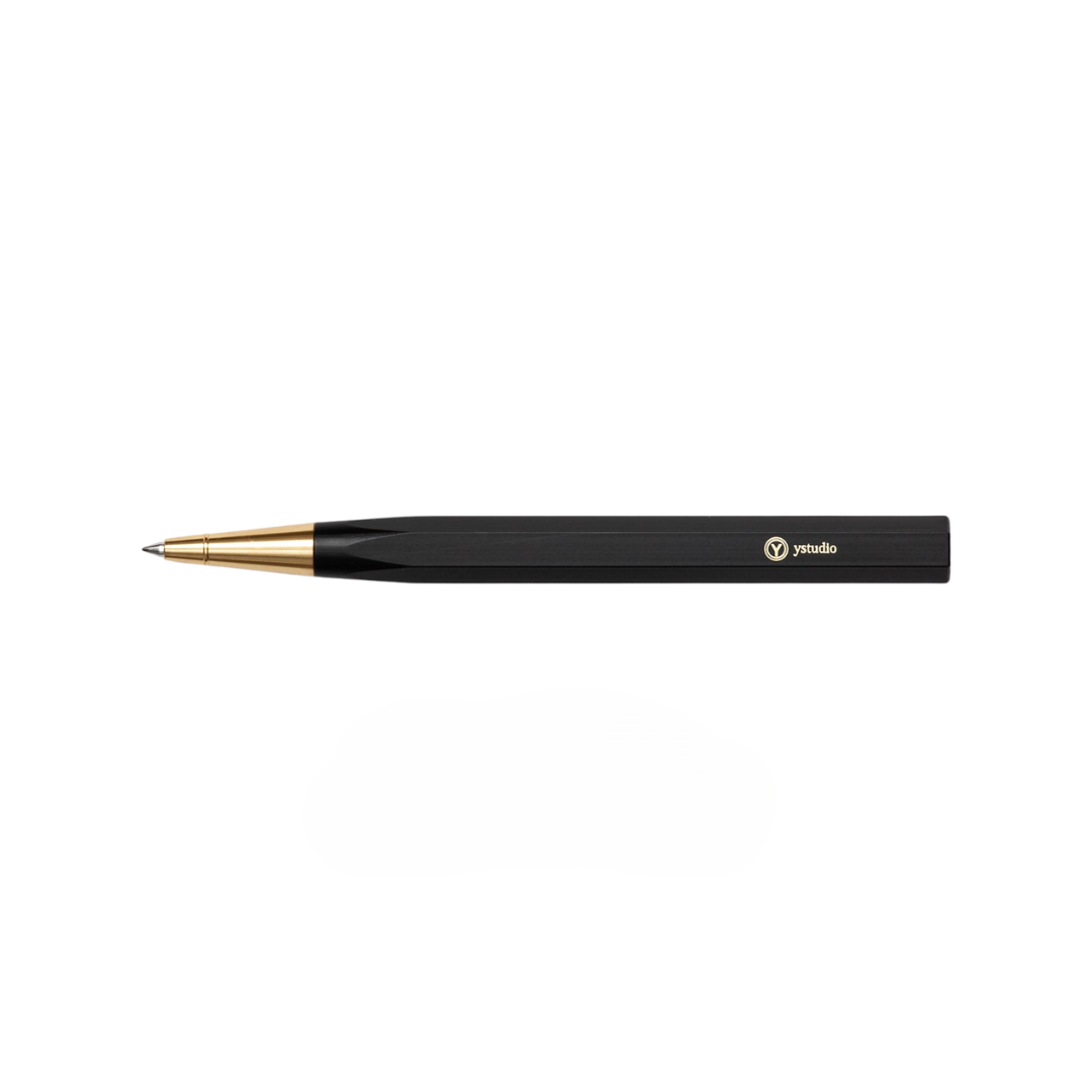 Ystudio Resin Rollerball Pen Black — Ystudio rollerball pen — fluid gel ink writing instrument, at Cityluxe Singapore