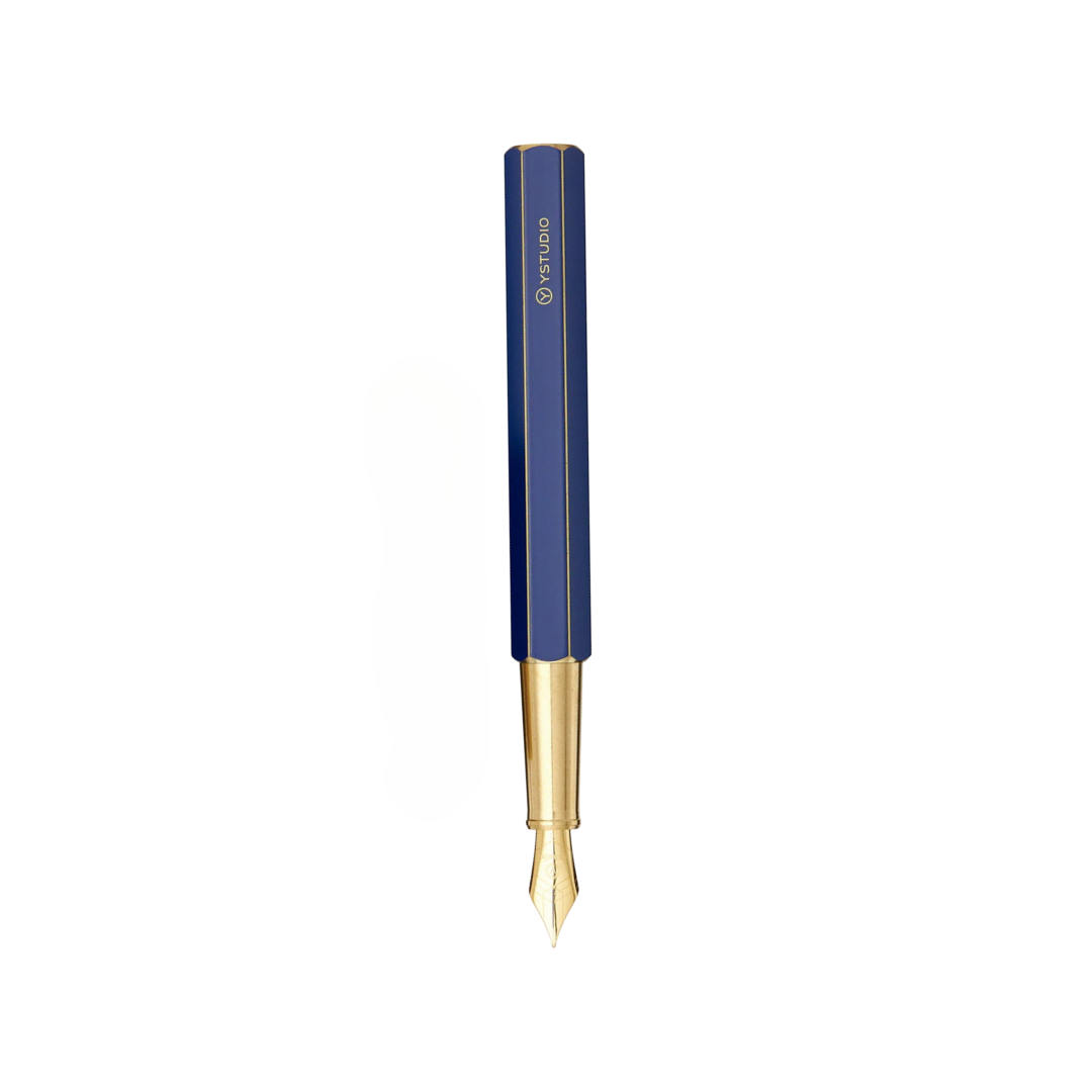 Ystudio Classic Revolve Fountain Pen Blue — Ystudio fountain pen — precision nib writing instrument, at Cityluxe Singapore stationery store